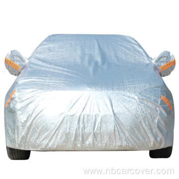 Universal full body protect silver plastic car cover